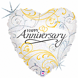 Filigree Anniversary Mylar Balloon 18