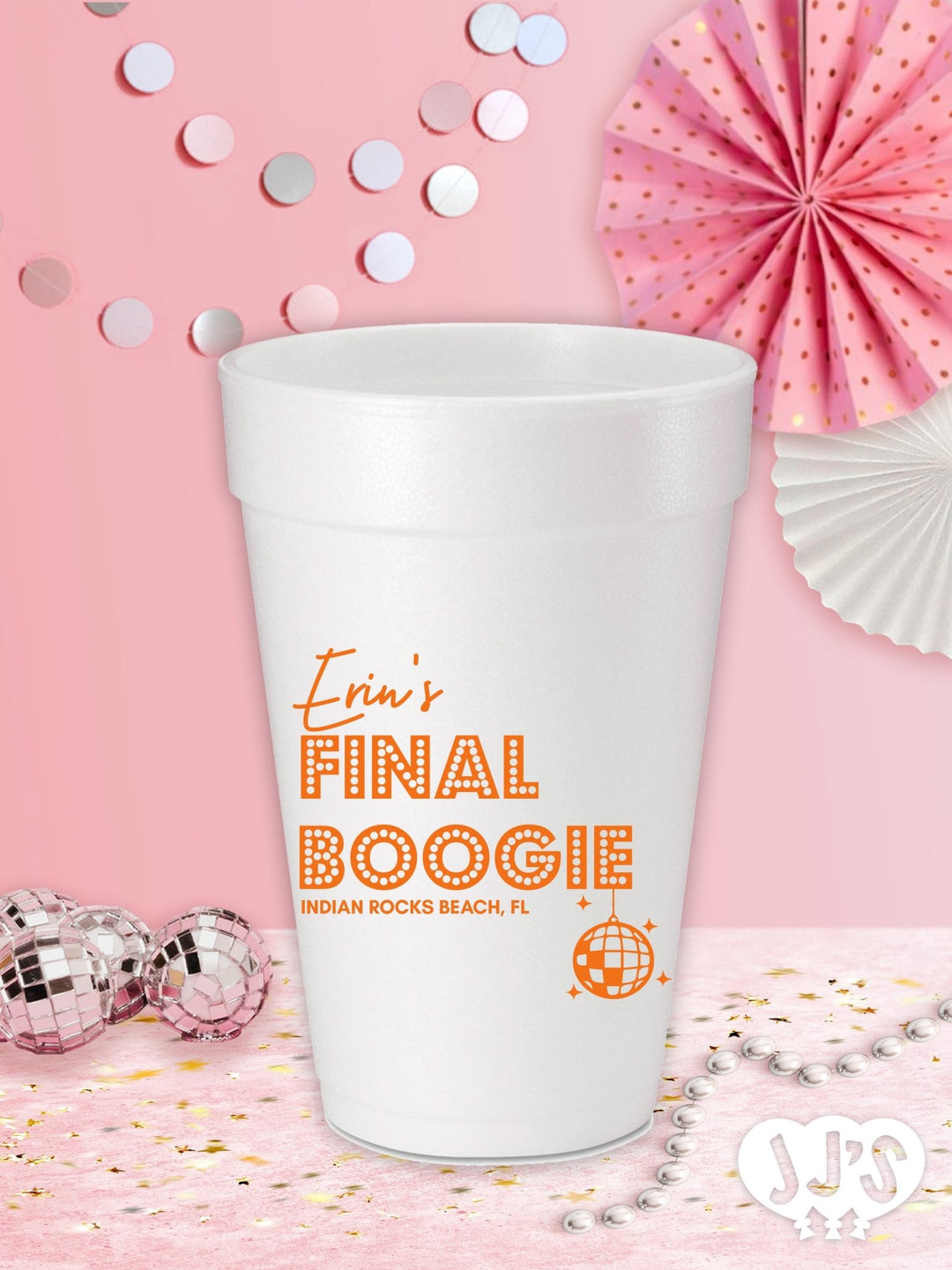 Final Boogie Bachelorette Custom Printed Foam Cups - JJ's Party House