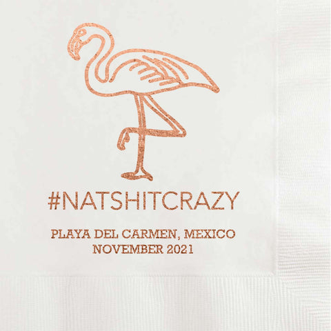 Flamingo Hashtag Bachelorette Party Napkins - JJ's Party House