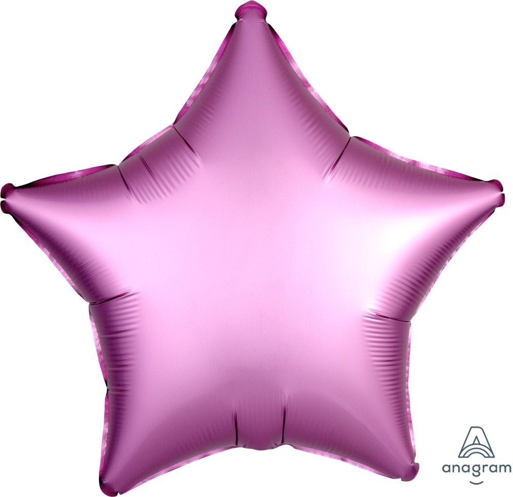 Flamingo Pink Satin Star Mylar Balloon 18" - JJ's Party House