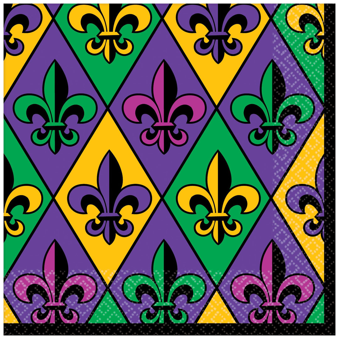 Fleur De Lis Beverage Napkins 36ct - JJ's Party House - Custom Frosted Cups and Napkins