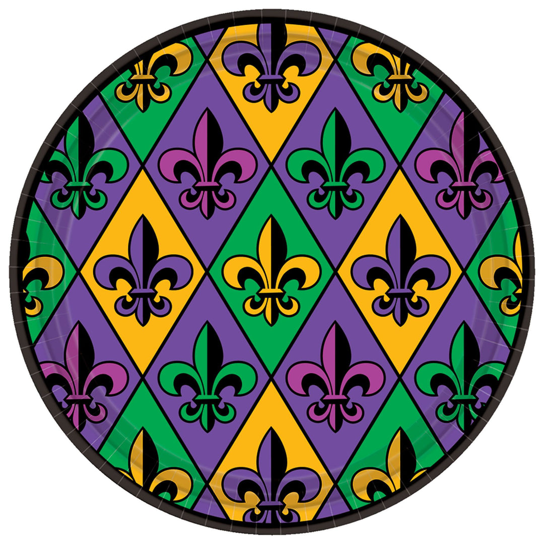 Fleur De Lis Dessert Plates 18ct - JJ's Party House - Custom Frosted Cups and Napkins