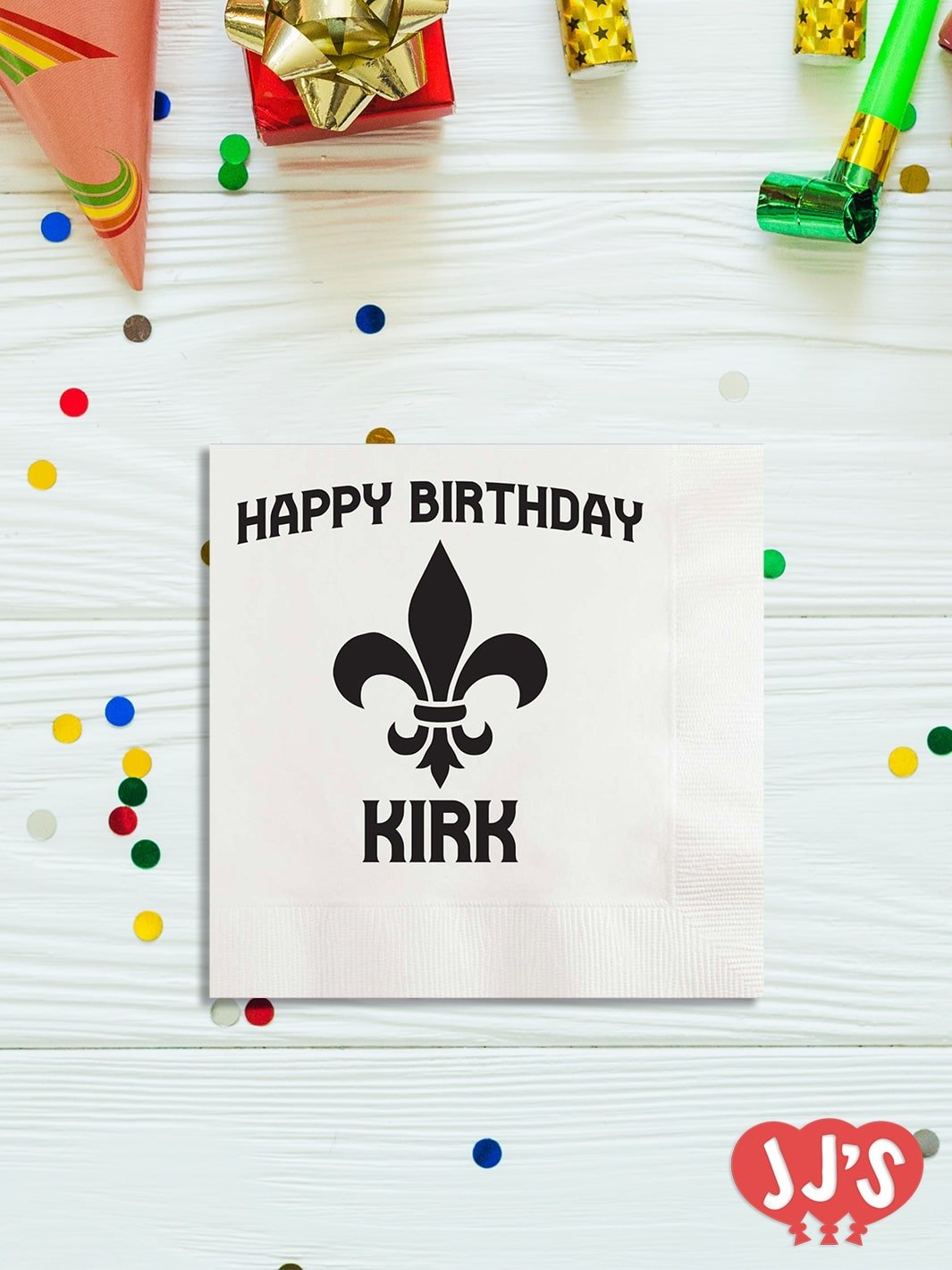 Fleur de Lis French Quarter Birthday Personalized Napkins - JJ's Party House