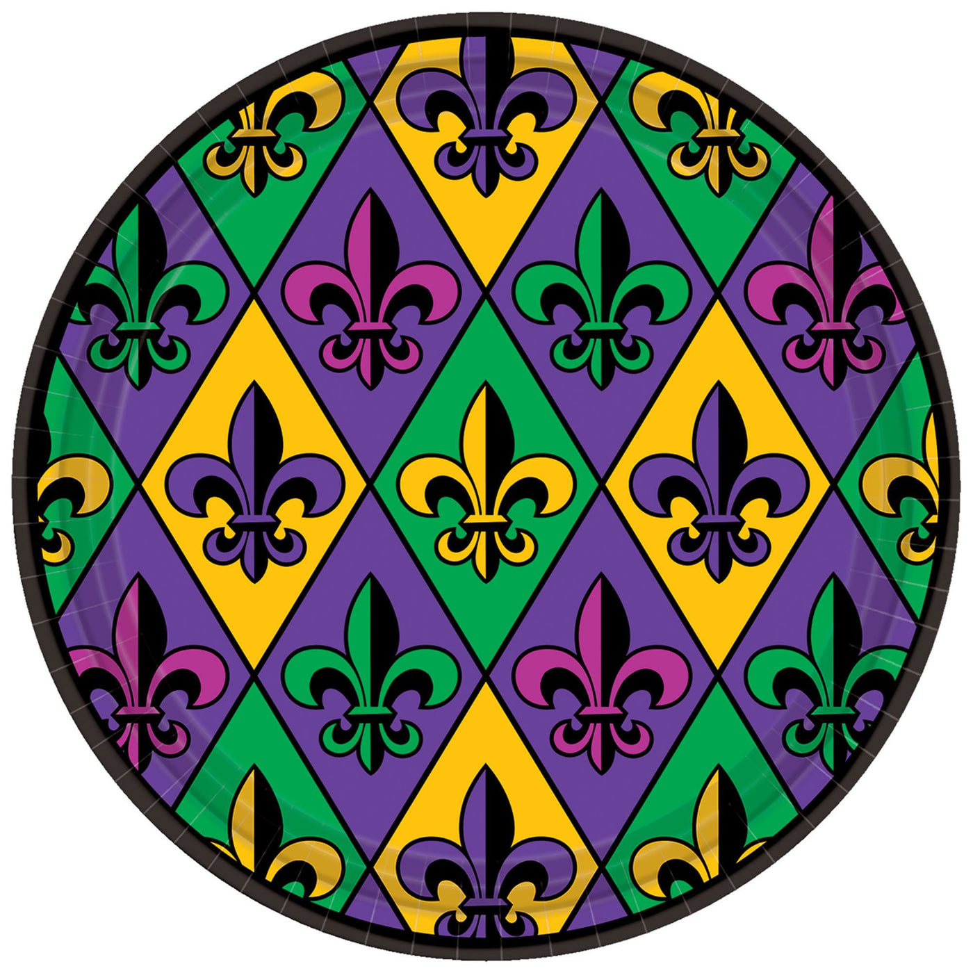 Fleur De Lis Lunch Plates 18ct - JJ's Party House - Custom Frosted Cups and Napkins