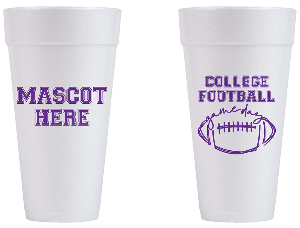 Football Tailgate Custom Printed Foam Cups - JJ's Party House