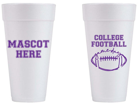 Football Tailgate Custom Printed Foam Cups - JJ's Party House