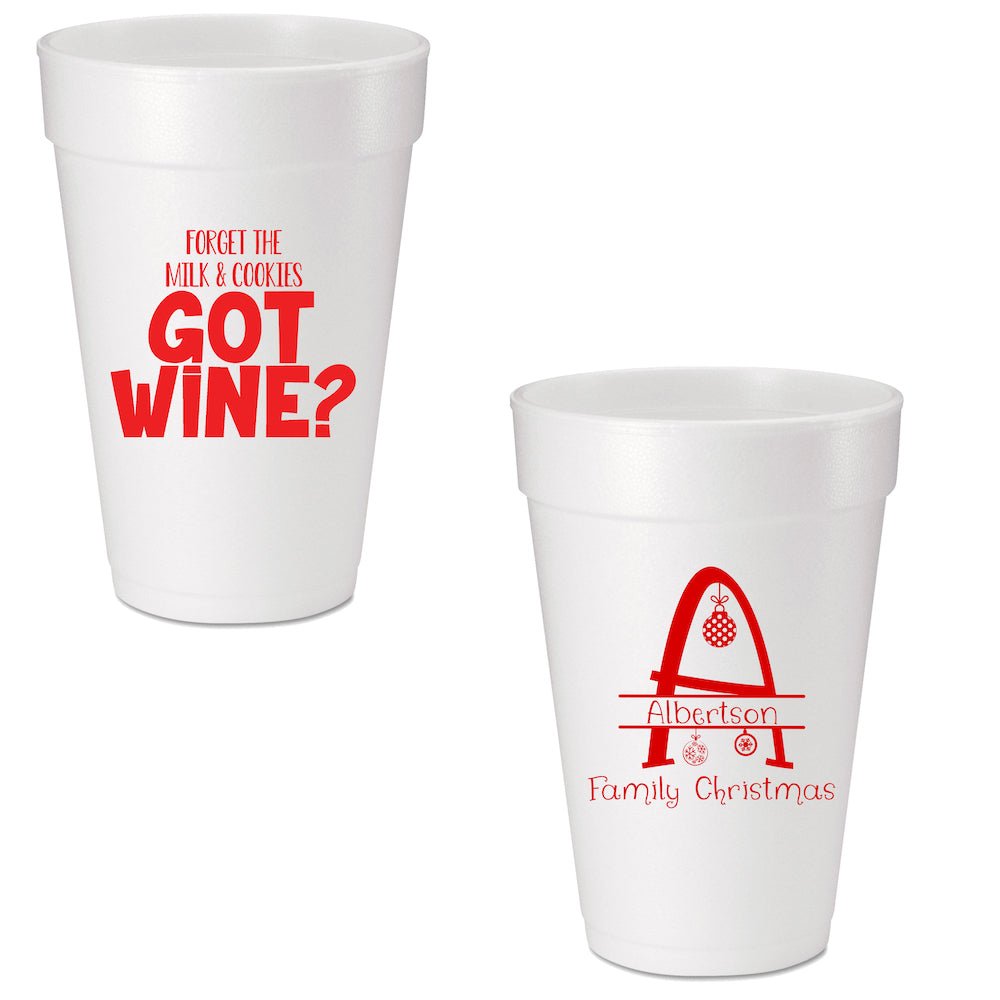 Forget the Milk & Cookies Custom Printed Foam Cups - JJ's Party House