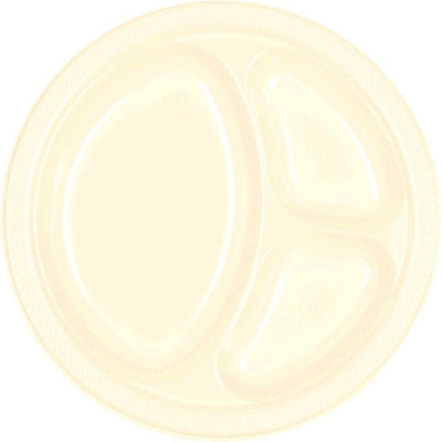 French Vanilla 10'' Div Plates - JJ's Party House - Custom Frosted Cups and Napkins
