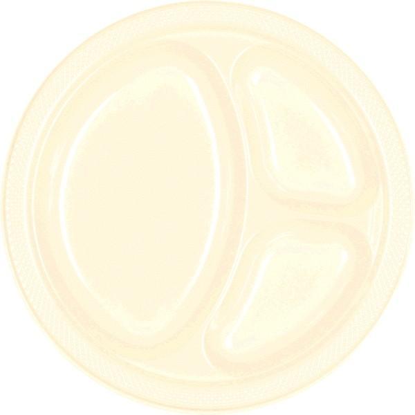 French Vanilla 10'' Divided Plates - JJ's Party House