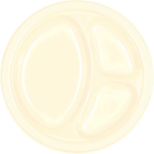 French Vanilla 10'' Divided Plates - JJ's Party House
