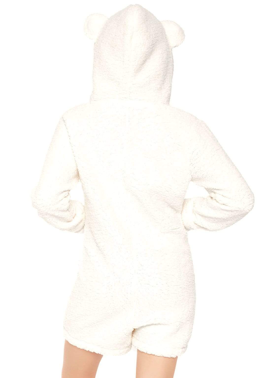 Fuzzy Zip-up Polar Bear Romper Costume - JJ's Party House