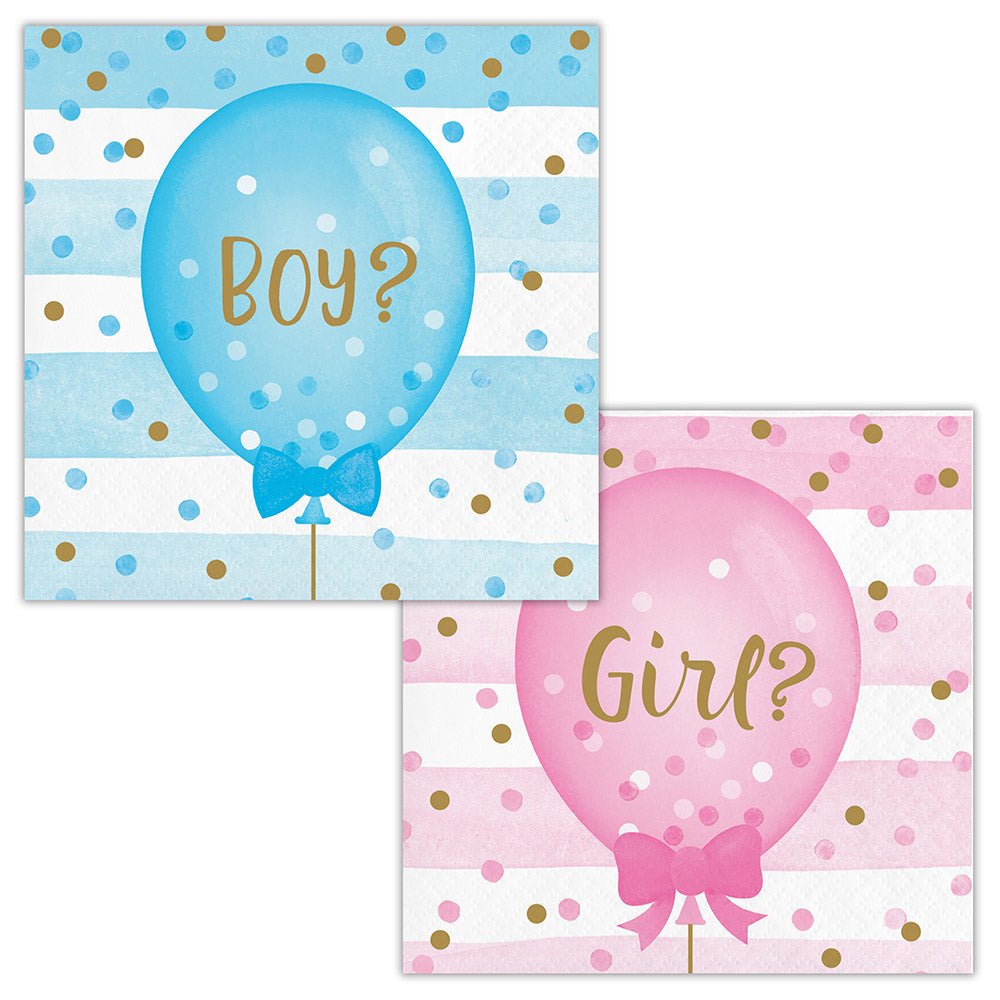 Gender Reveal Balloons Beverage Napkins 16ct - JJ's Party House: Birthday, Balloons & Custom Party Favors