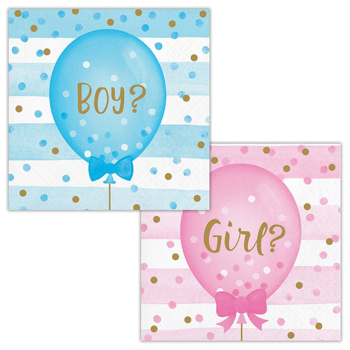 Gender Reveal Balloons Beverage Napkins 16ct - JJ's Party House: Birthday, Balloons & Custom Party Favors