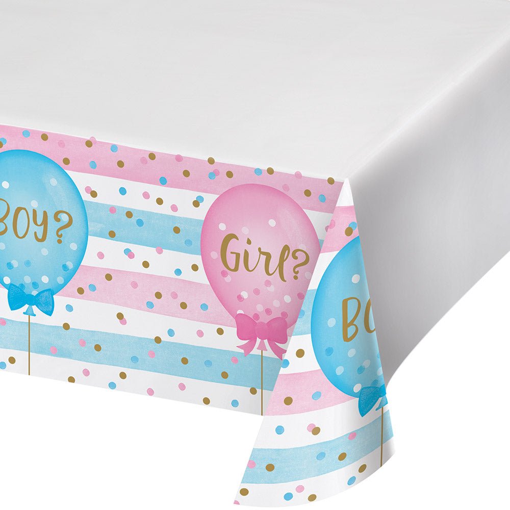 Gender Reveal Balloons Plastic Table Cover 54"x96" - JJ's Party House: Birthday, Balloons & Custom Party Favors