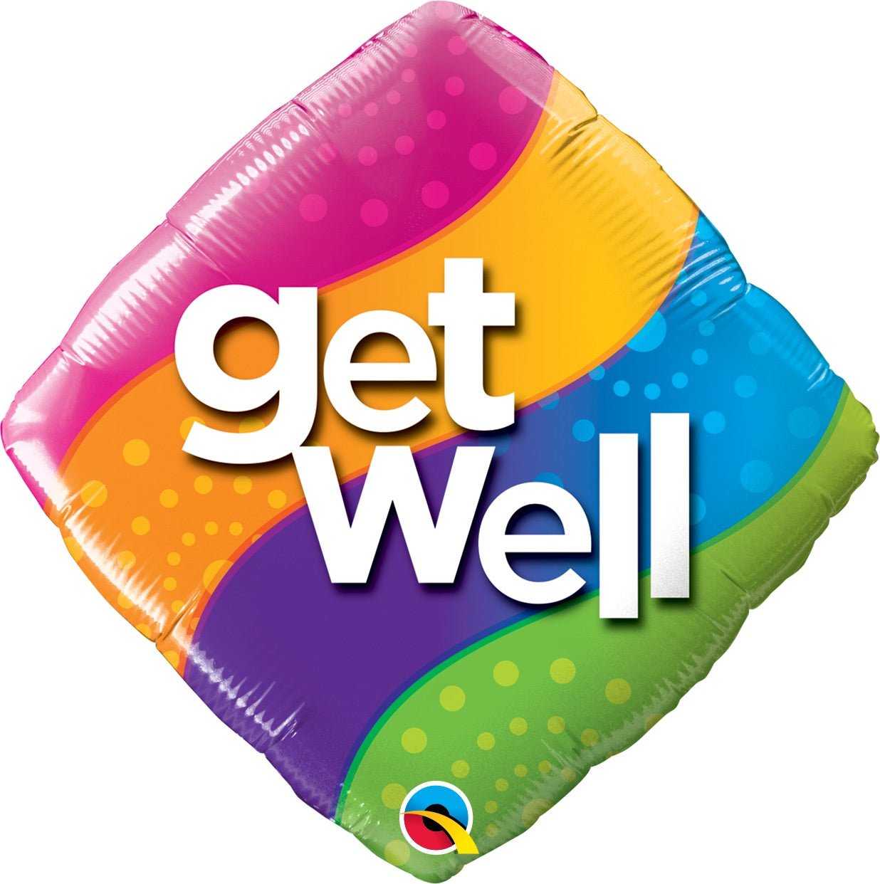 Get Well Stipes Mylar Balloon - JJ's Party House