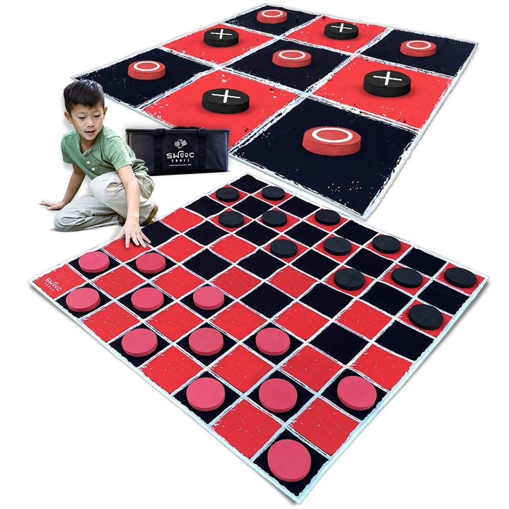 Giant Checkers & Tic Tac Toe Game - JJ's Party House