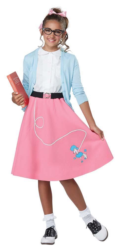 Girls 50s Pink Poodle Skirt - JJ's Party House