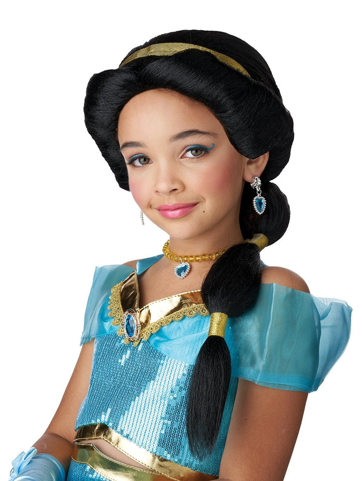 Girls Arabian Princess Black Wig - JJ's Party House