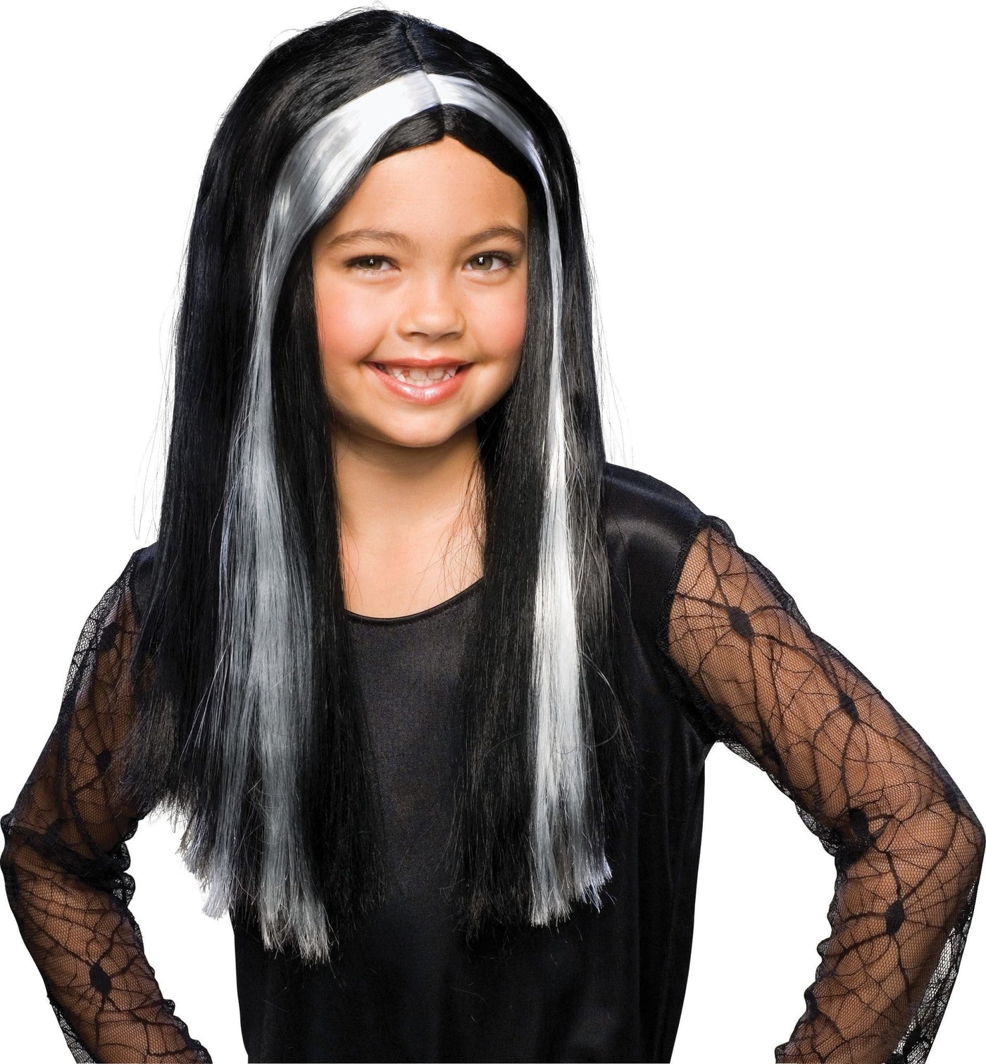 Girls Black Witch Wig with Streaks - JJ's Party House