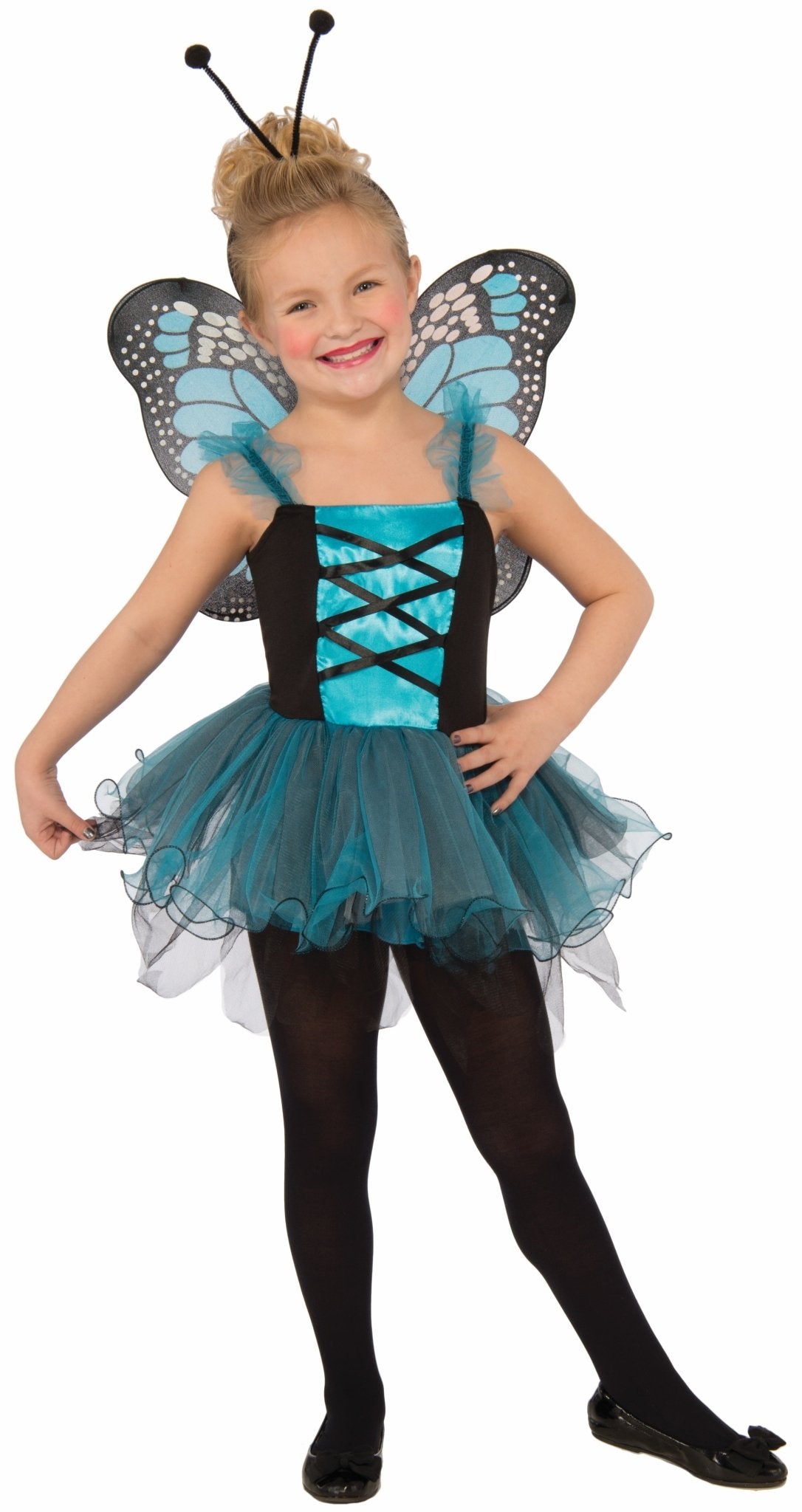 Girls Blue Butterfly Costume L - JJ's Party House