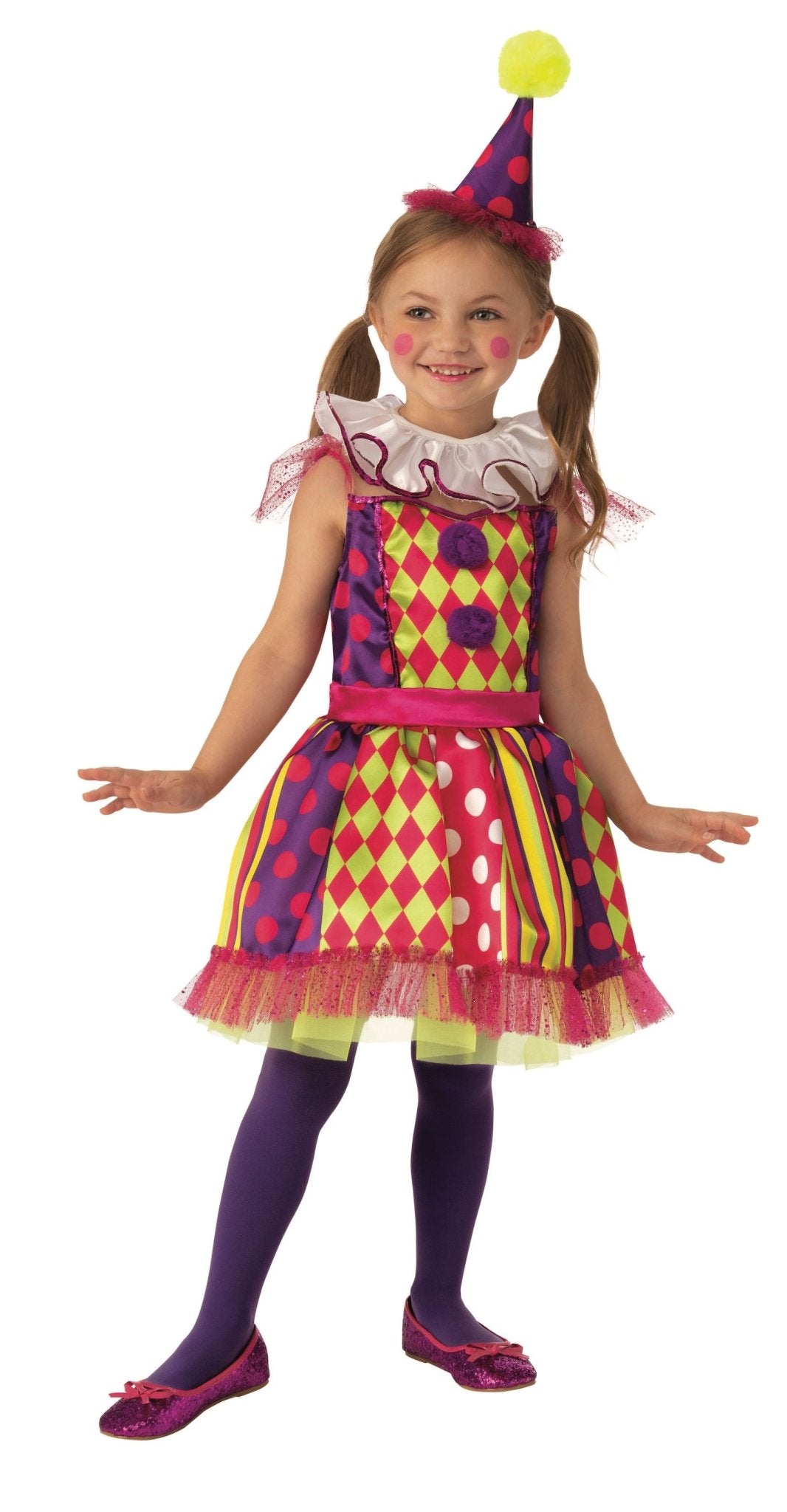 Girls Bright Clown Costume - JJ's Party House