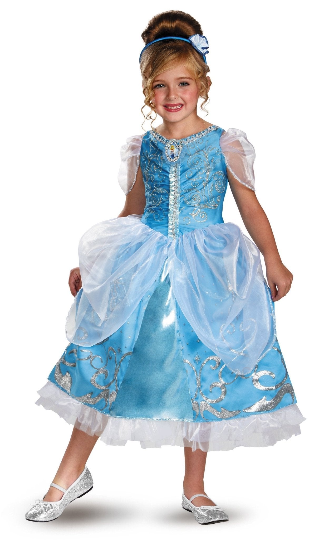 Girls Cinderella Sparkle Deluxe Costume - JJ's Party House
