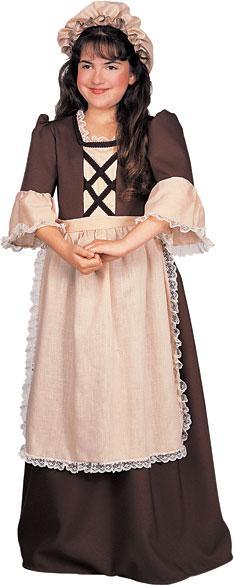 Girls Colonial Girl Costume - JJ's Party House