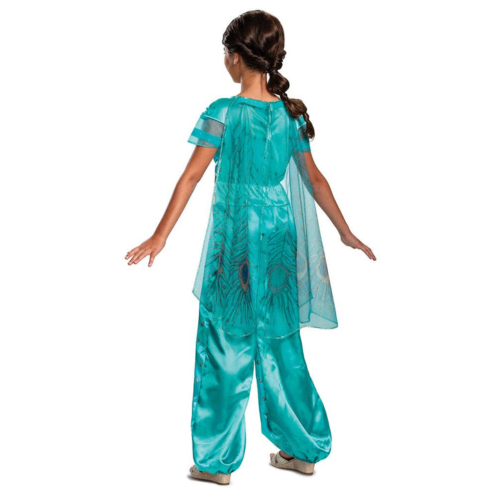 Girls Deluxe Jasmine Teal Costume - Aladdin - JJ's Party House