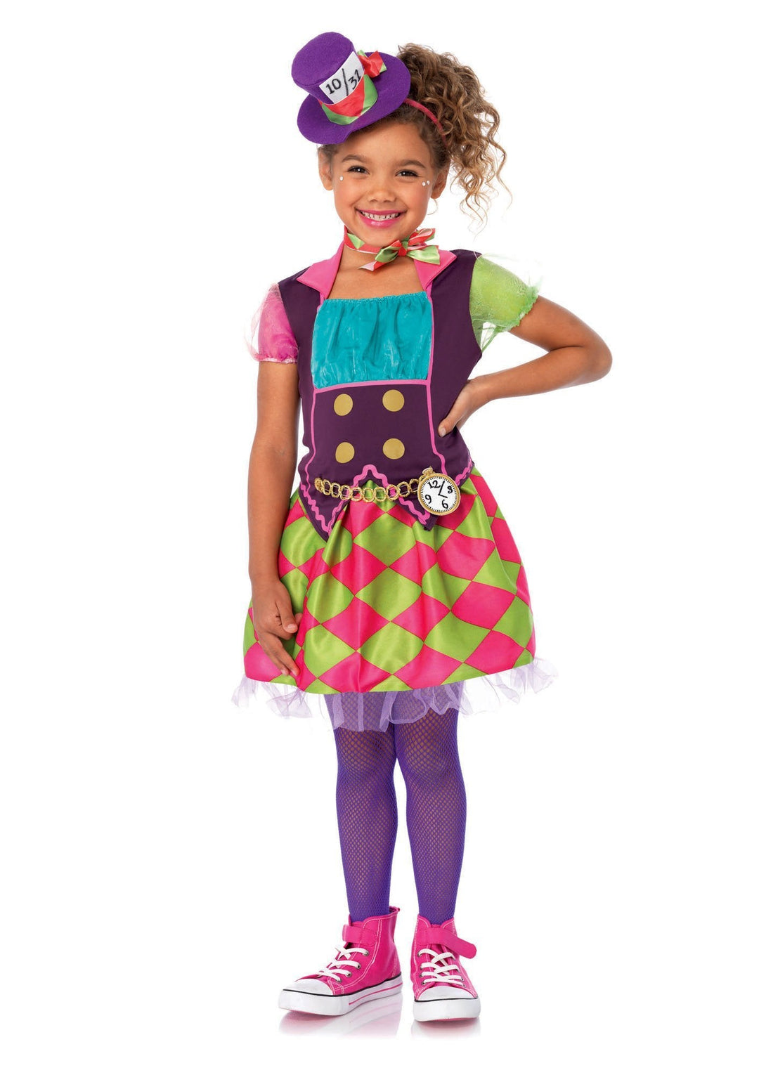 Pretty Mad Hatter Toddler Costume - 4-Piece Outfit With Jacket, Shirt, Shorts & Hat