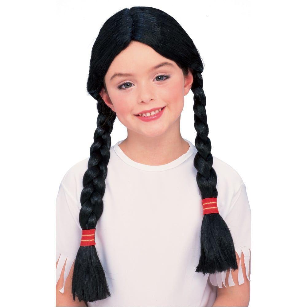 Girls Native American Black Wig - JJ's Party House