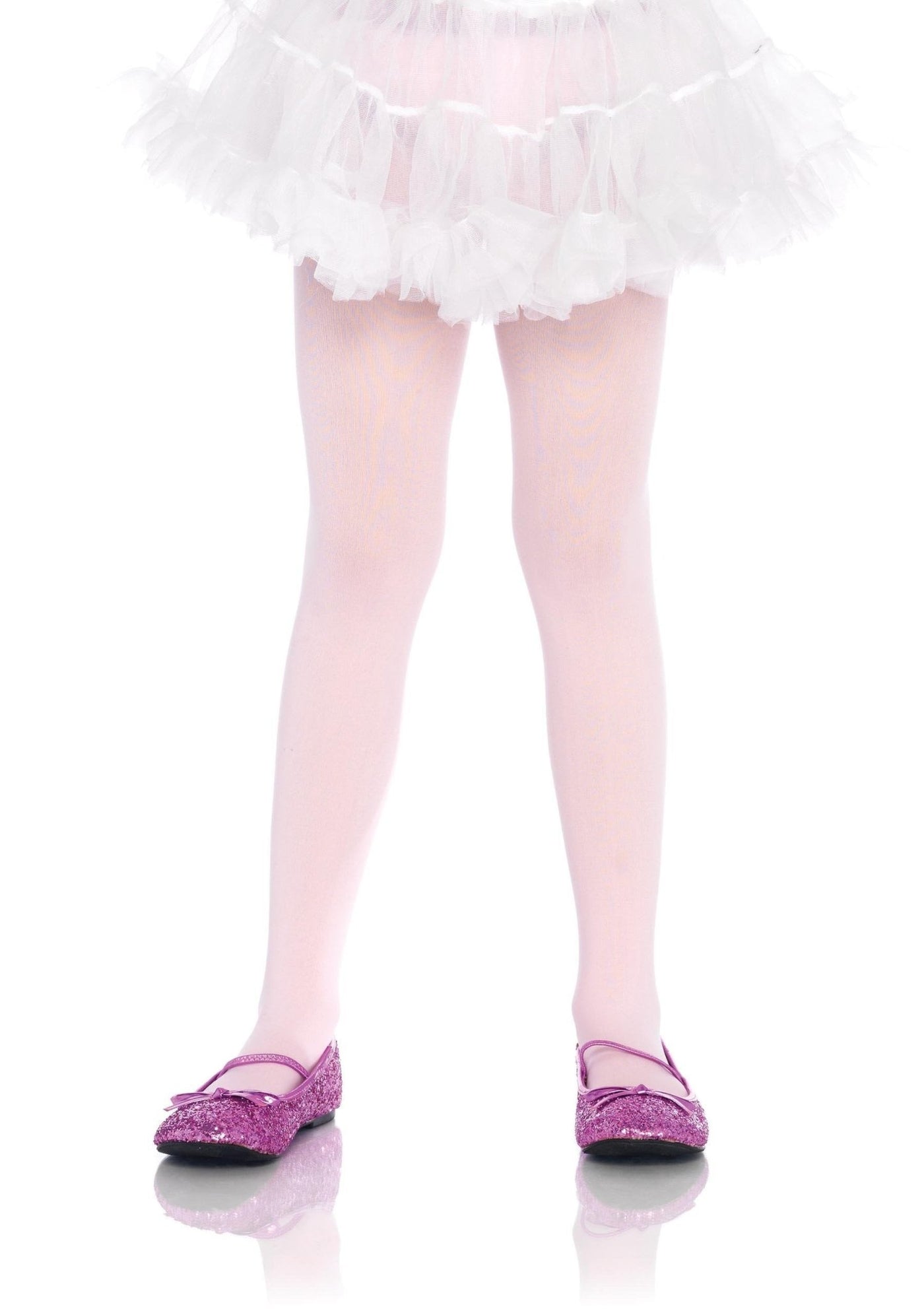 Girls Opaque Tights LEG-4646 NEON PINK 7-10 - JJ's Party House