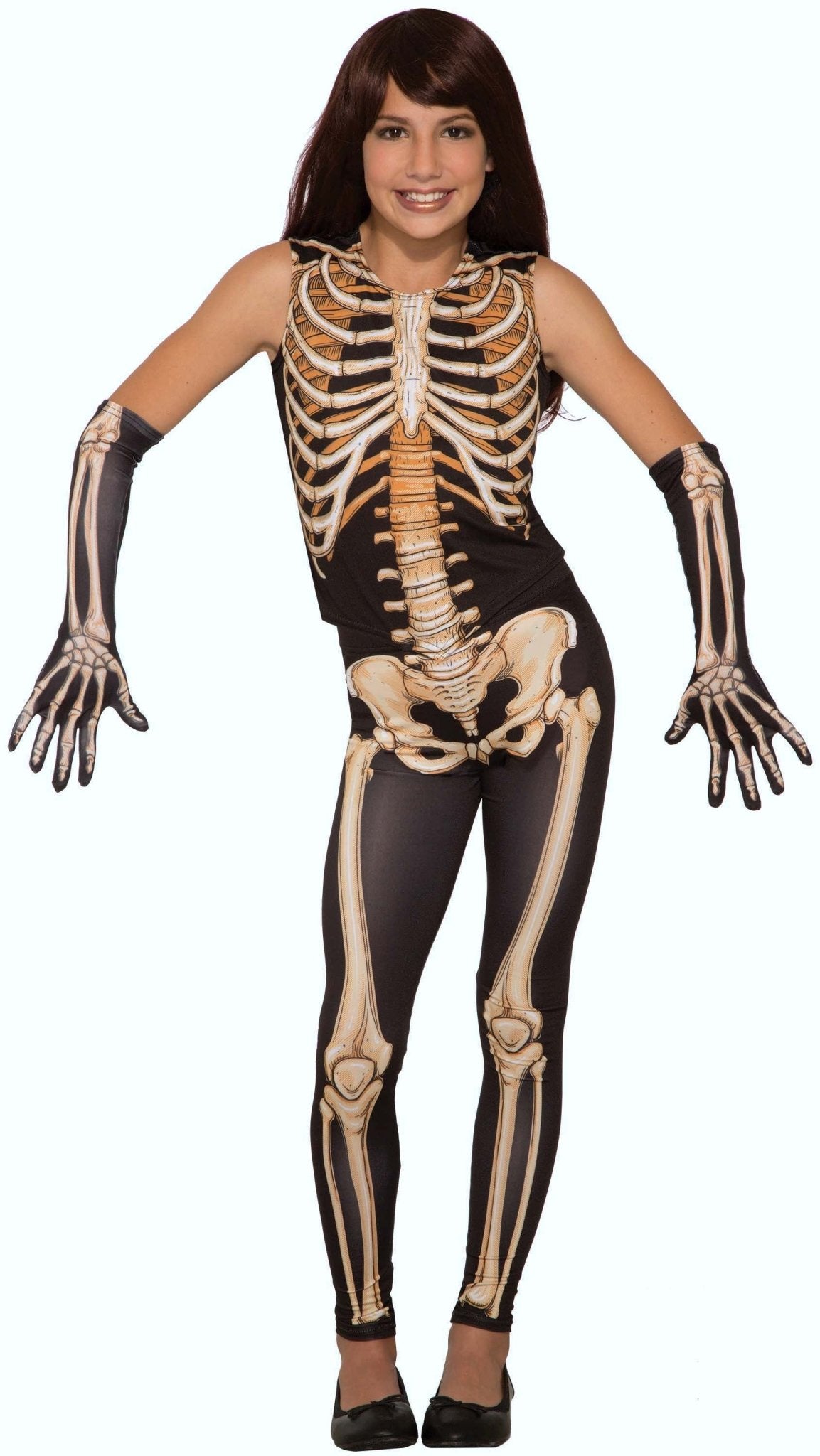 Girls Pretty Bones Skeleton Costume (Large) - JJ's Party House