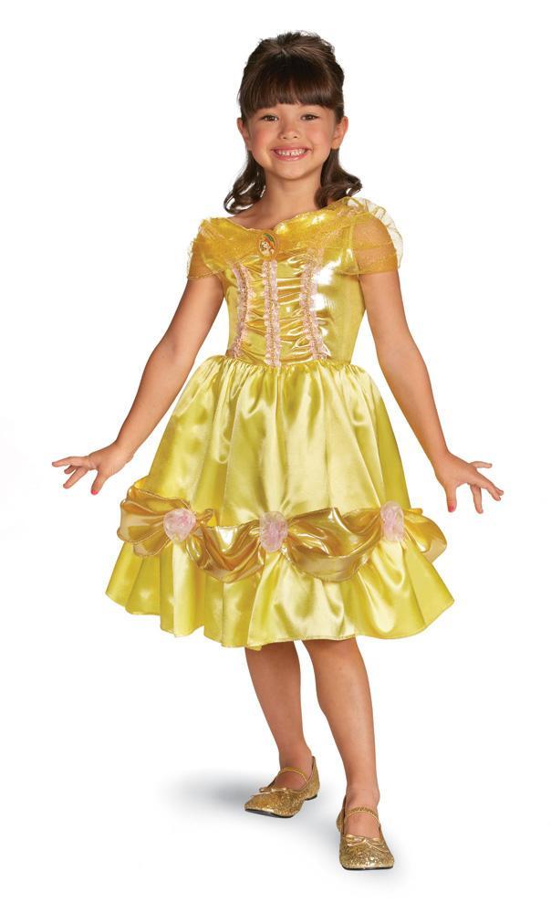 Girls Princess Belle Sparkle Classic Costume - Beauty & the Beast - JJ's Party House