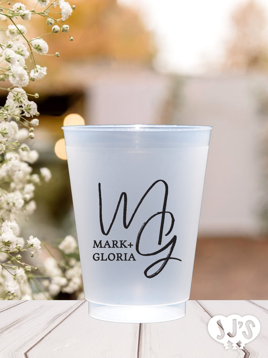 Gloriant Couple Initials Personalized Plastic Flex Cups - JJ's Party House