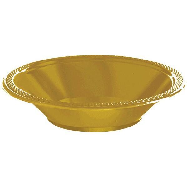 Gold 12 oz. Plastic Bowls - 20 Count - JJ's Party House