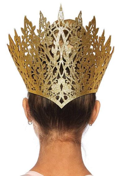 Gold Glitter Die Cut Crown with Jewel Accent - JJ's Party House