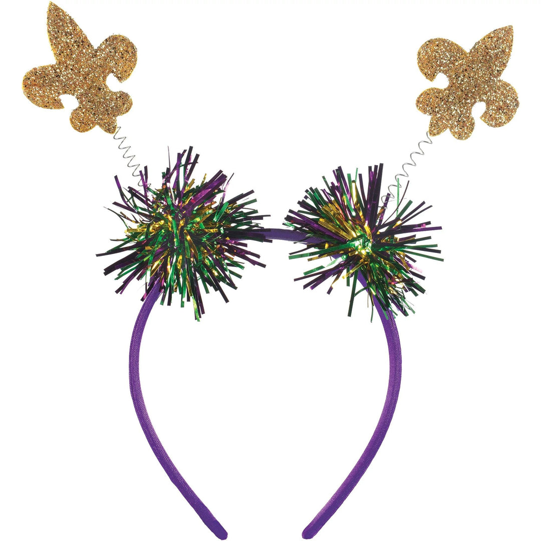 Gold Glitter Fleur De Lis Headband - JJ's Party House