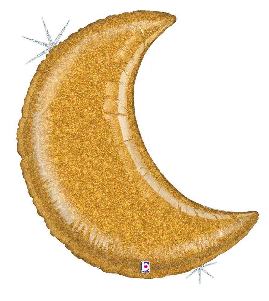 Gold Glitter Moon 42" - JJ's Party House