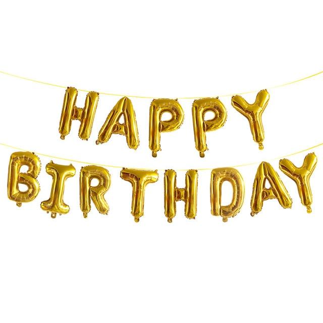 Gold Happy Birthday Balloon Banner - JJ's Party House: Birthday, Balloons & Custom Party Favors
