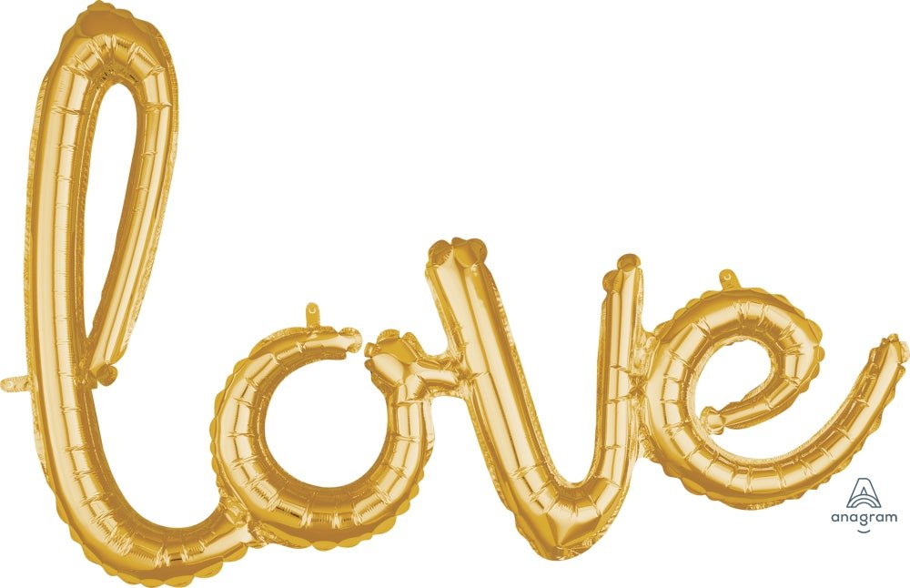Gold LOVE Phrase Balloon - JJ's Party House