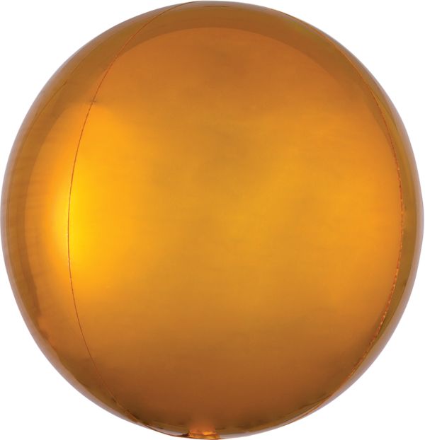 Gold Orbz Round Balloon 16" - JJ's Party House