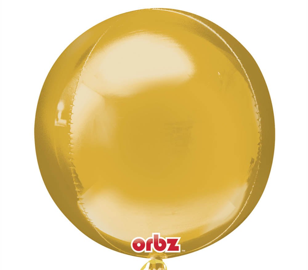 Gold Orbz Round Balloon 16" - JJ's Party House