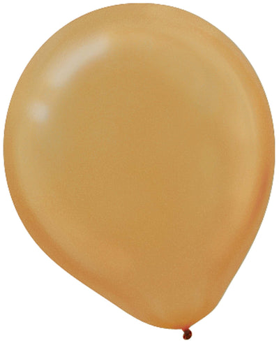 Gold Pearlized Latex Balloons 100ct - JJ's Party House