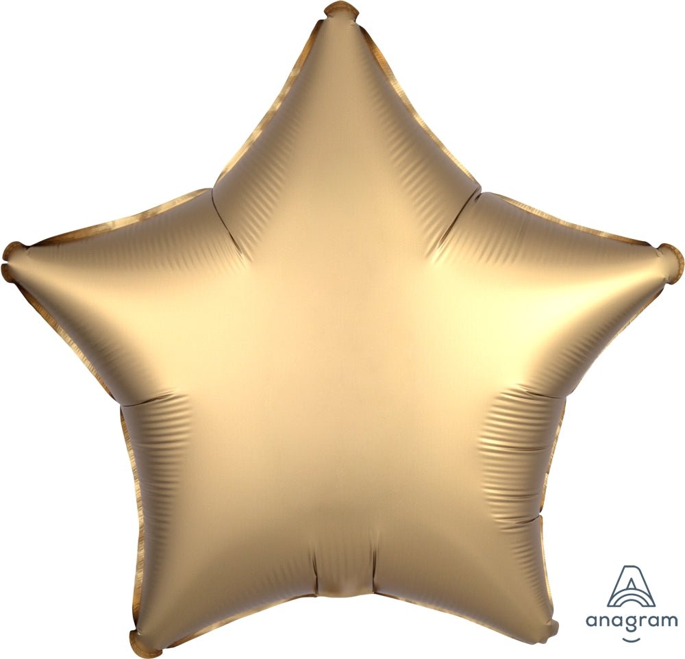 Gold Satin Star Star Mylar Balloon 18" - JJ's Party House