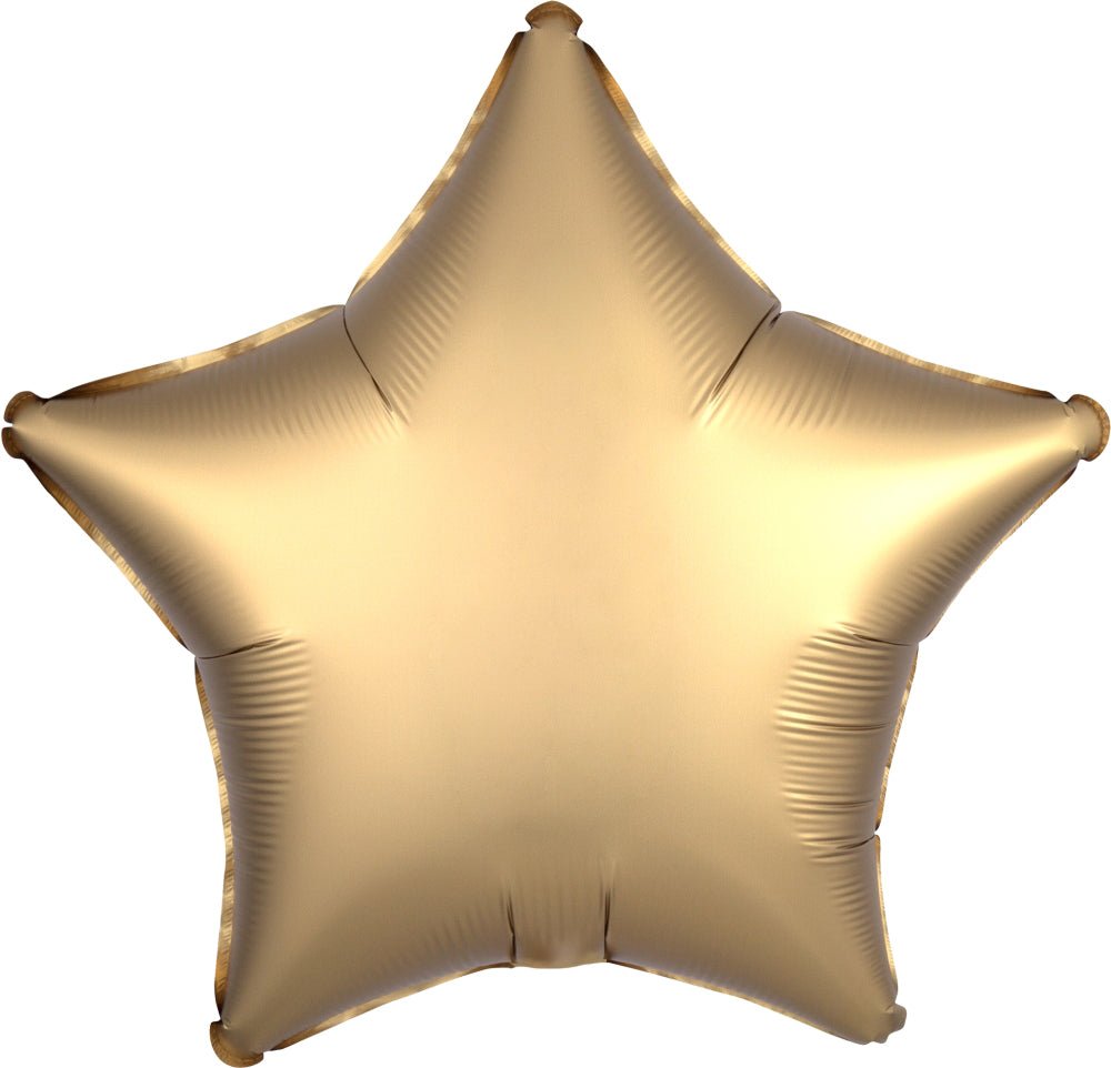 Gold Satin Star Star Mylar Balloon 18" - JJ's Party House