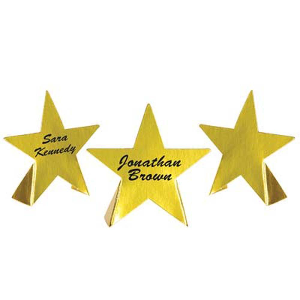 Gold Star Place Cards 3 1/2'' - 8pc - JJ's Party House