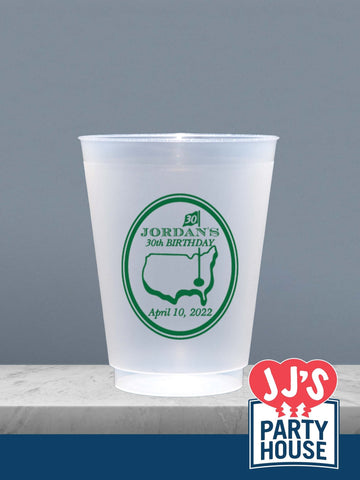Golf Masters Personalized Plastic Frosted Flex Cups - JJ's Party House - Custom Frosted Cups and Napkins