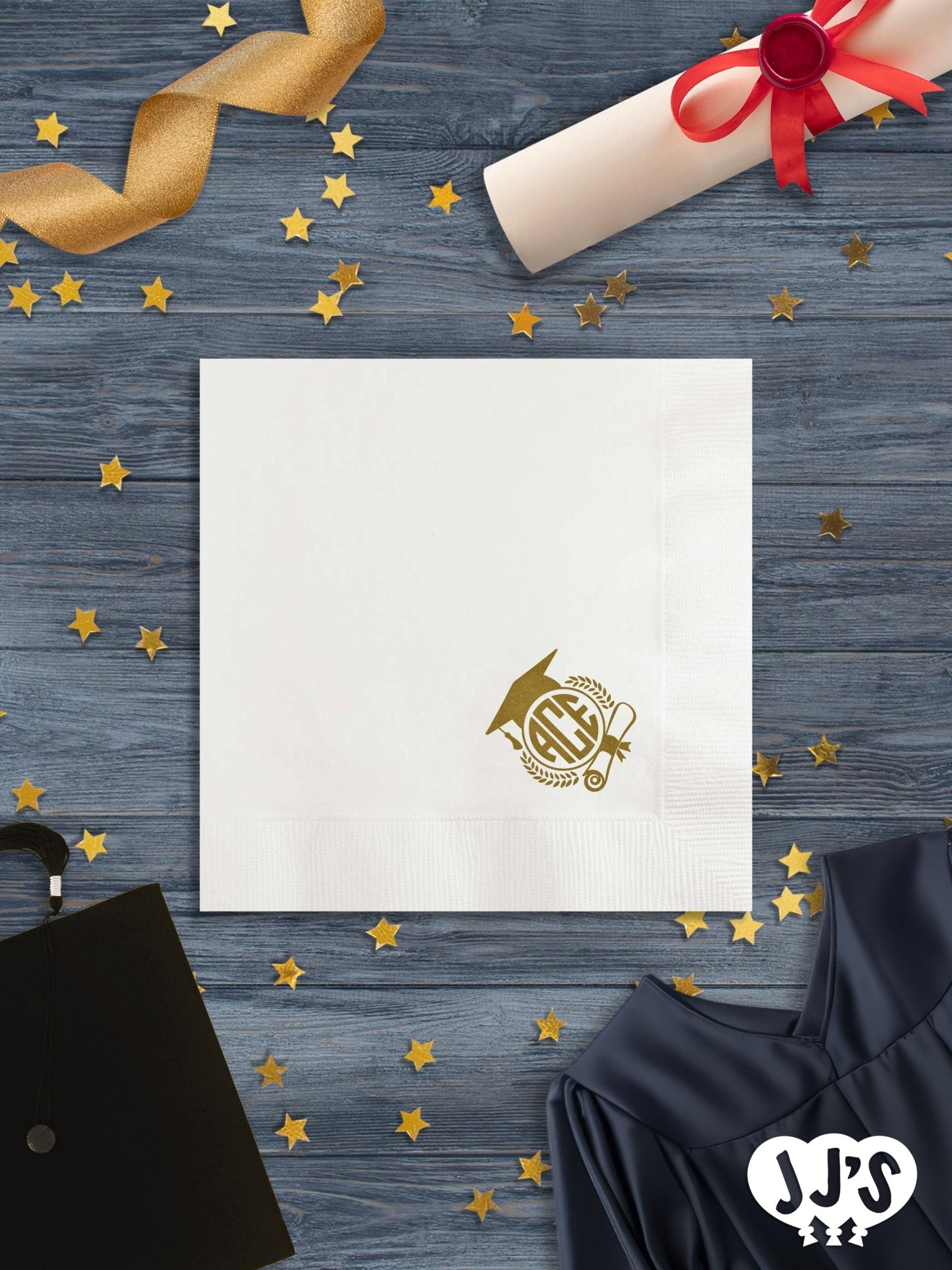 Grad Cap Monogram Custom Graduation Napkins – JJ's Party House