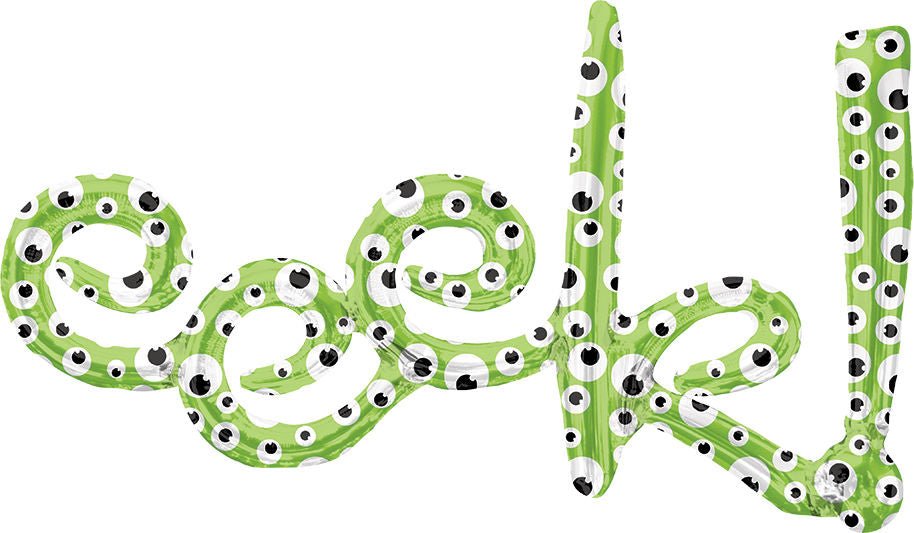 Green Air Filled ''Eeek!'' Phrase Balloon 37'' - JJ's Party House