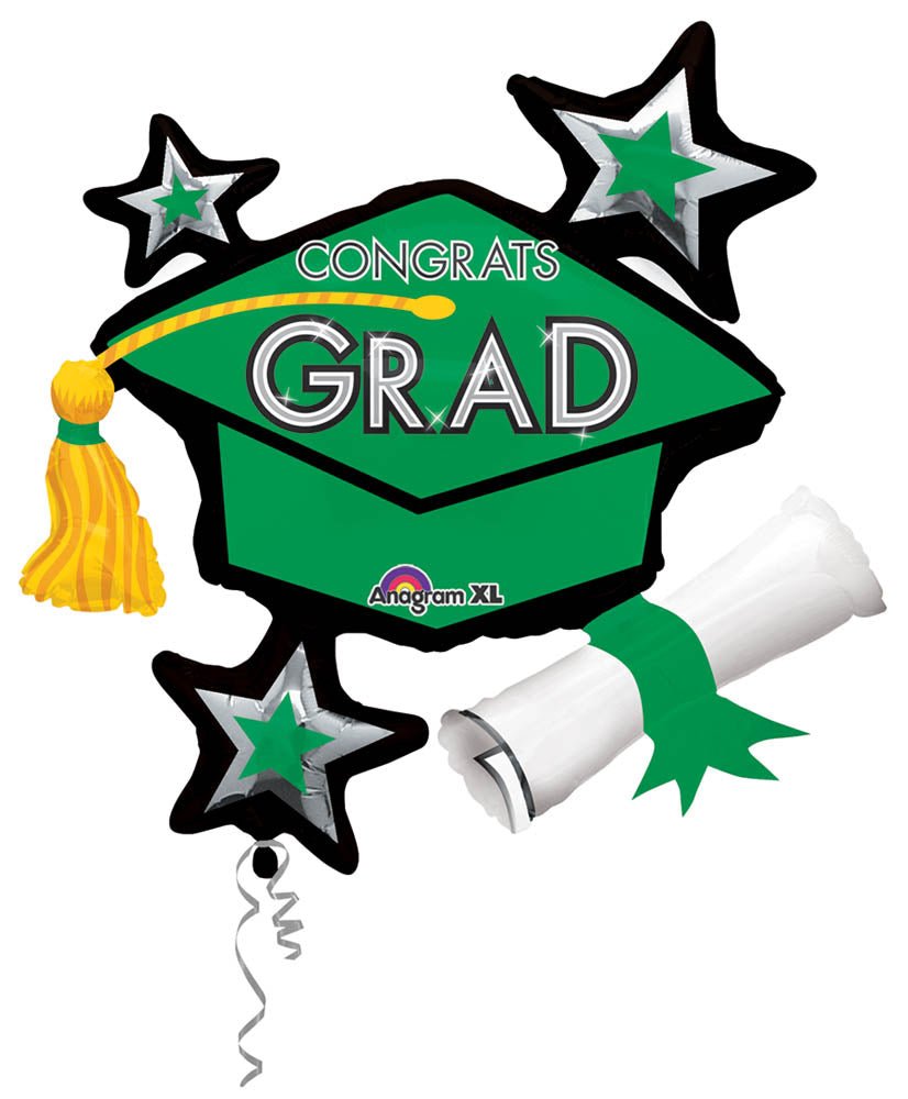Green Congrats Grad Cluster - JJ's Party House - Custom Frosted Cups and Napkins